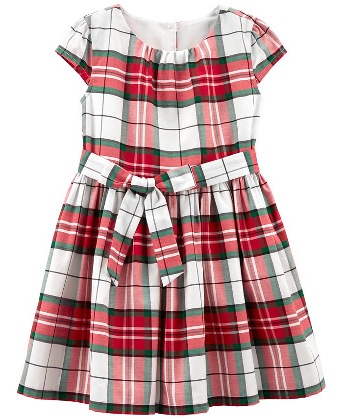 Carter's Toddler Girls Plaid Sateen Holiday Dress - Macy's