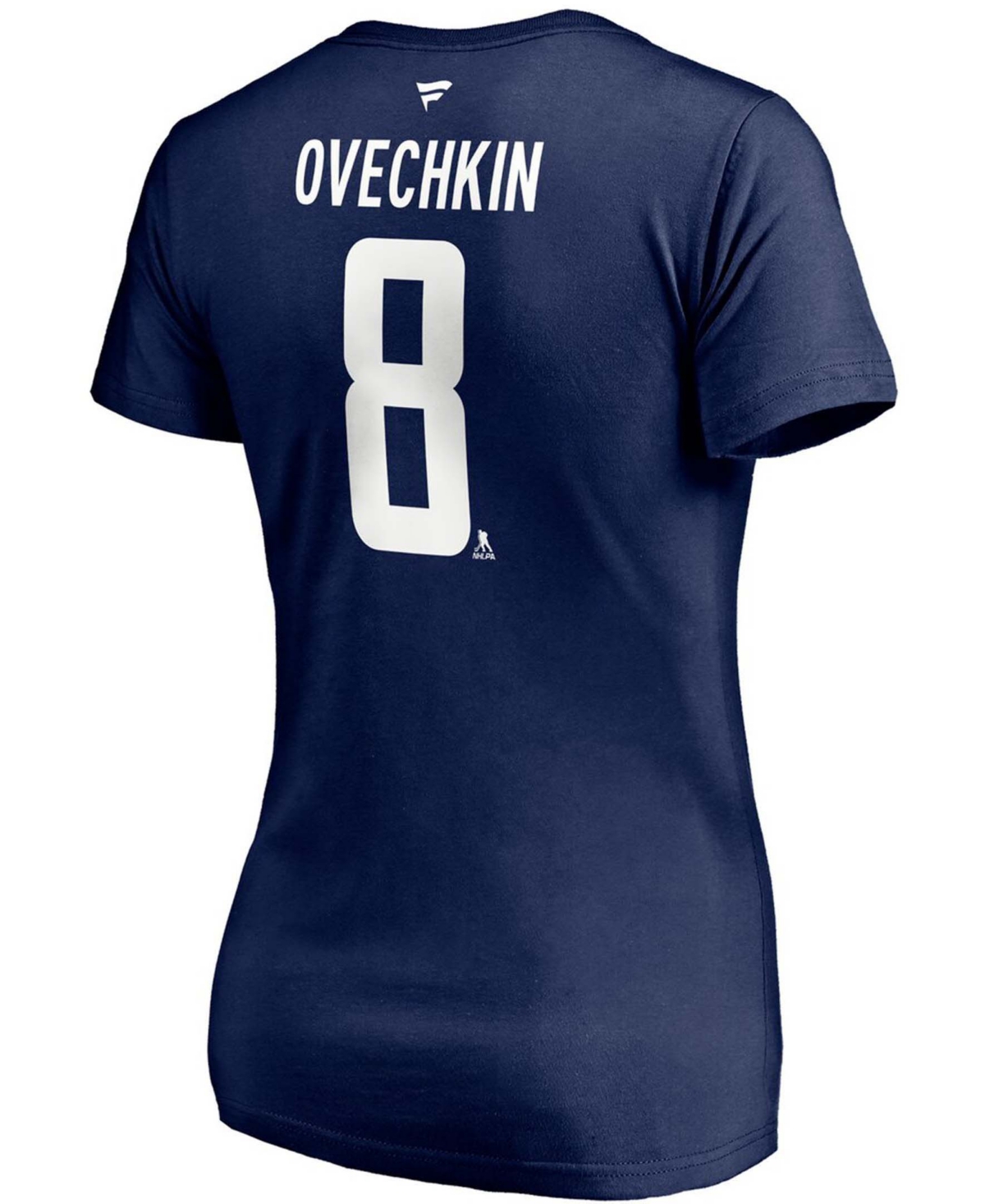 Women's Alexander OvechkWashington Capitals 2020/21 Alternate Authentic Stack Name and Number V-Neck T-shirt - Navy