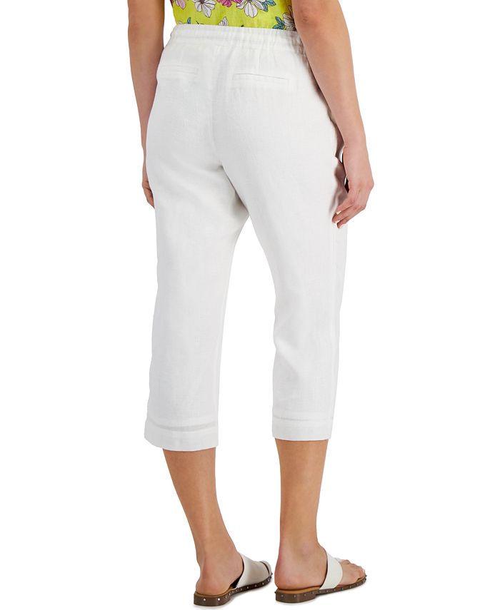 Charter Club Women's Linen Cropped Pants, Created for Macy's - Macy's