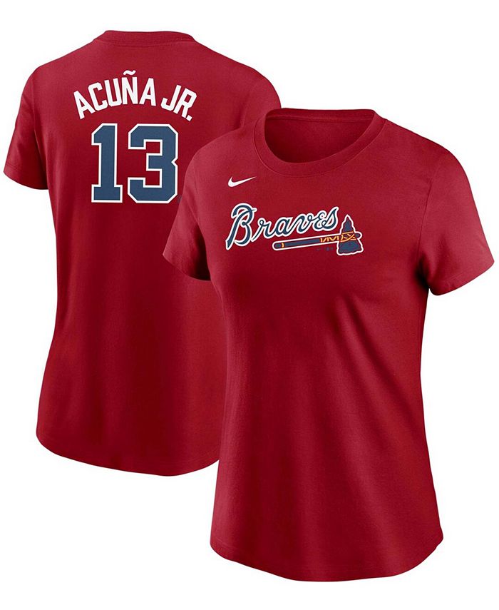 Nike Women's Ronald Acuna Jr. Red Atlanta Braves Name Number T-shirt -  Macy's