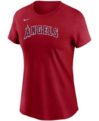 Women's Mike Trout Red Los Angeles Angels Name Number T-shirt