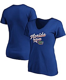 Women's Majestic Royal Florida Gators Team Mom V-Neck T-shirt