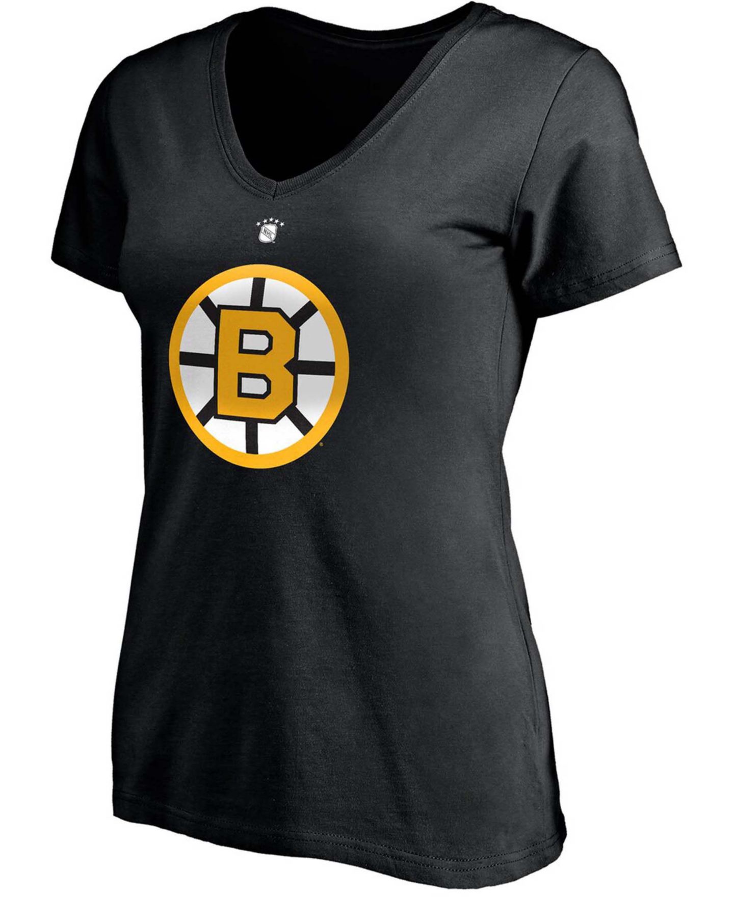 Женская футболка Fanatics Willie O'Ree Black Boston Bruins Authentic Stack Retired Player Name and Number V-Neck — фото 2