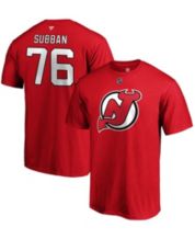 adidas Men's adidas Nico Hischier Red New Jersey Devils Fresh Name & Number  T-Shirt