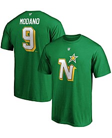 Men's Mike Modano Kelly Green Minnesota North Stars Authentic Stack Retired Player Name and Number T-shirt