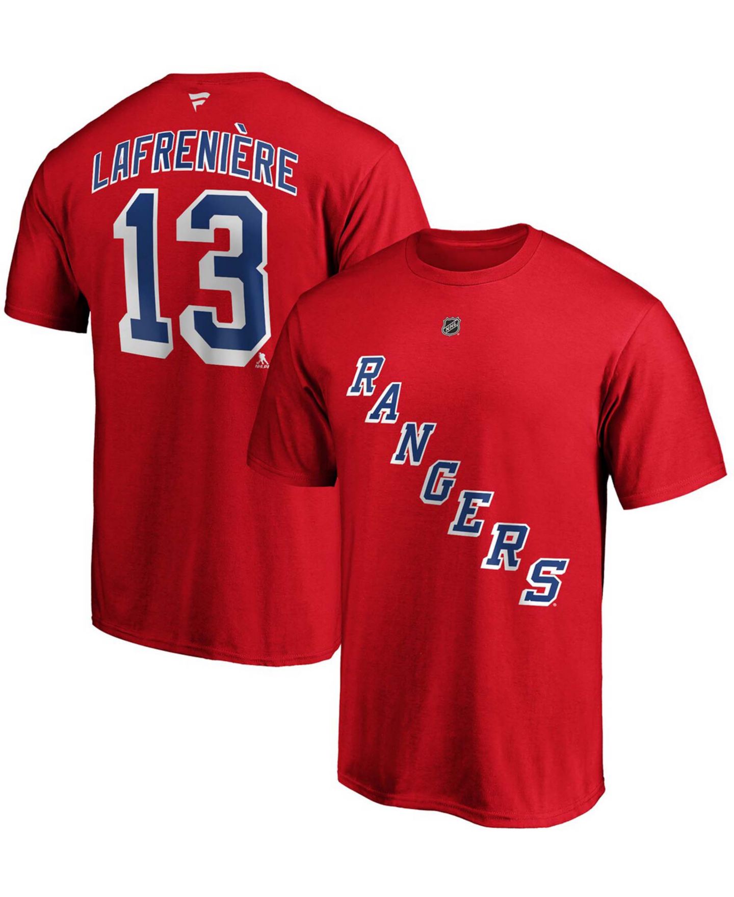 Мужская футболка Fanatics Alexis Lafreniv®re Red New York Rangers Authentic Stack Name and Number — фото 1