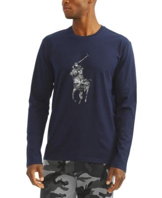 폴로 랄프로렌 티셔츠 Polo Ralph Lauren Mens Pony Logo Long-Sleeve Sleep Shirt, Created for Macys