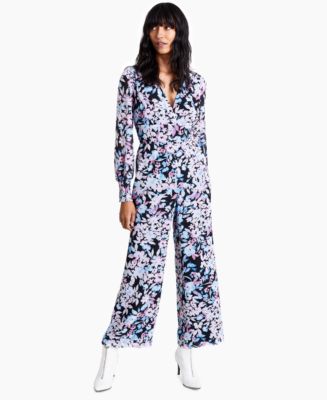 Bar III Floral-Print Jumpsuit, Created for Macy's - Macy's