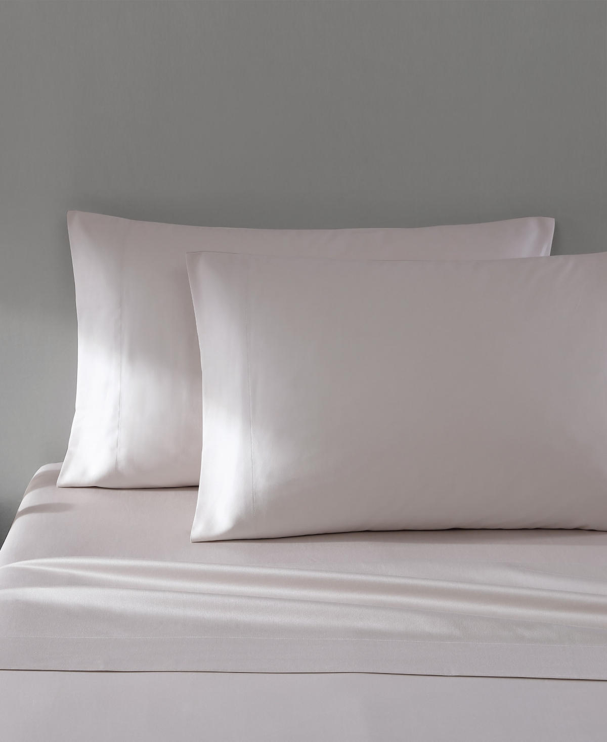 Vera Wang Solid 800 Thread Count Cotton Sateen 4 Piece Sheet Set, Queen In Rose Quartz