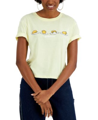 Love Tribe - Juniors' Sanrio Gudetama Cropped Graphic T-Shirt