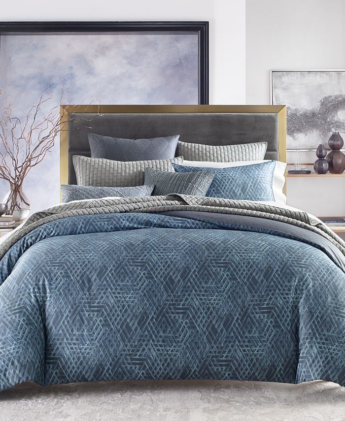 Hotel Composite Geometric Comforter, Full/Queen, Created - Macy's
