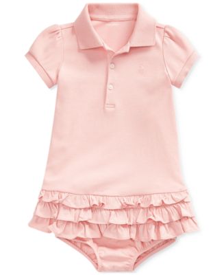 Polo Ralph Lauren Baby Girls Ruffled Polo Dress Bloomer - Macy's
