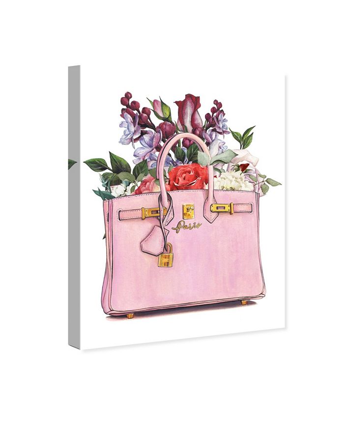Oliver Gal Pink Bag with Flowers Fashion and Glam Wall Art Collection ...