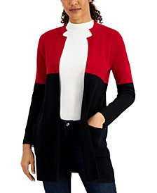 Women's Color-Blocked Longer-Length Cardigan