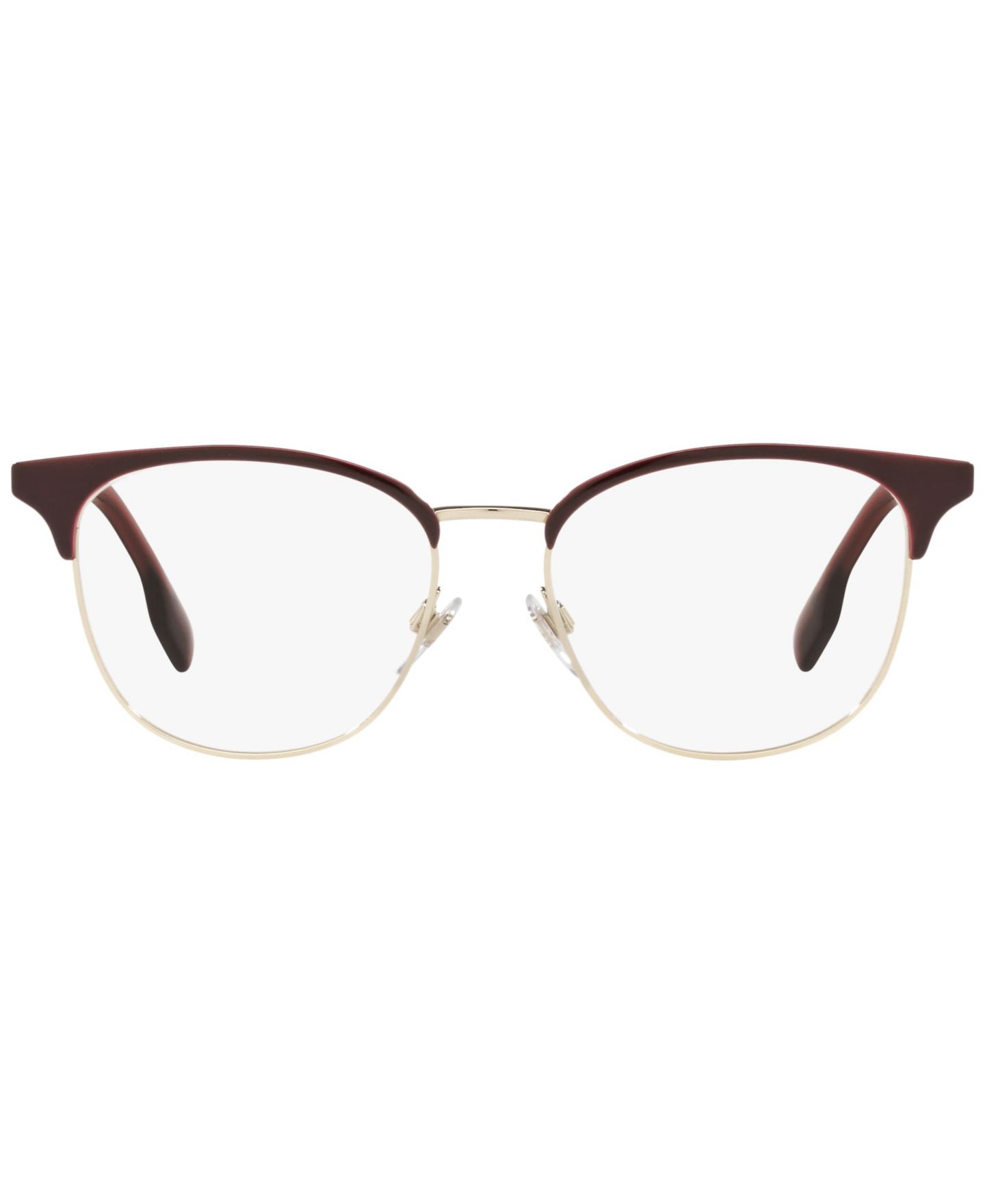 Женские очки Burberry Woman Square Metal BE1355 Sophia Eyeglasses, цвет: Золотой / Бордовый — фото 2