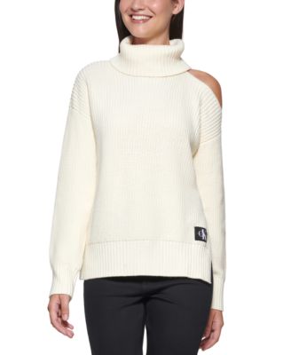 calvin klein white turtleneck sweater