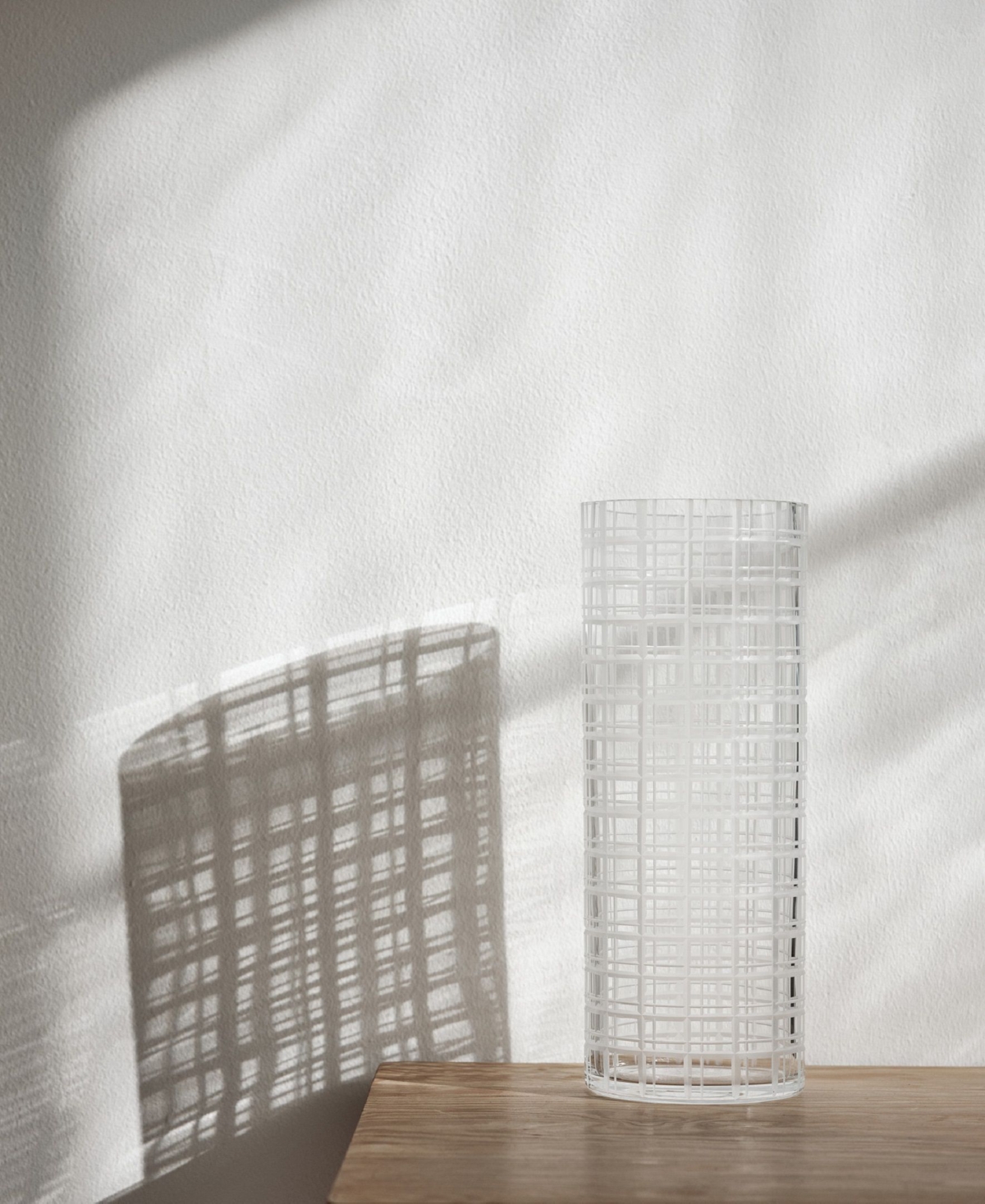 Orrefors Cut In Number Checker Large Vase In Clear