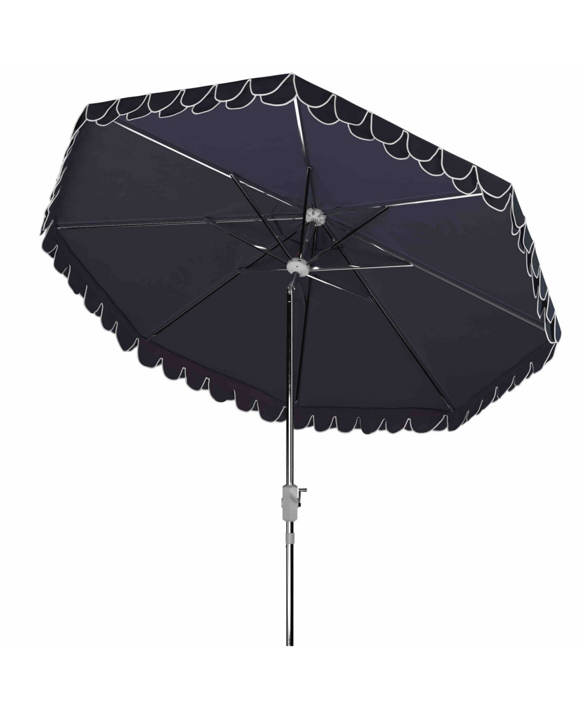 Shop Safavieh Elegant 9' Valance Umbrella In Navy,white