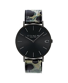 Men's Charles Green Printed Leather Strap Watch 41mm