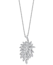 EFFY® Diamond Cluster 18" Pendant Necklace (7/8 ct. t.w.) in 14k White Gold