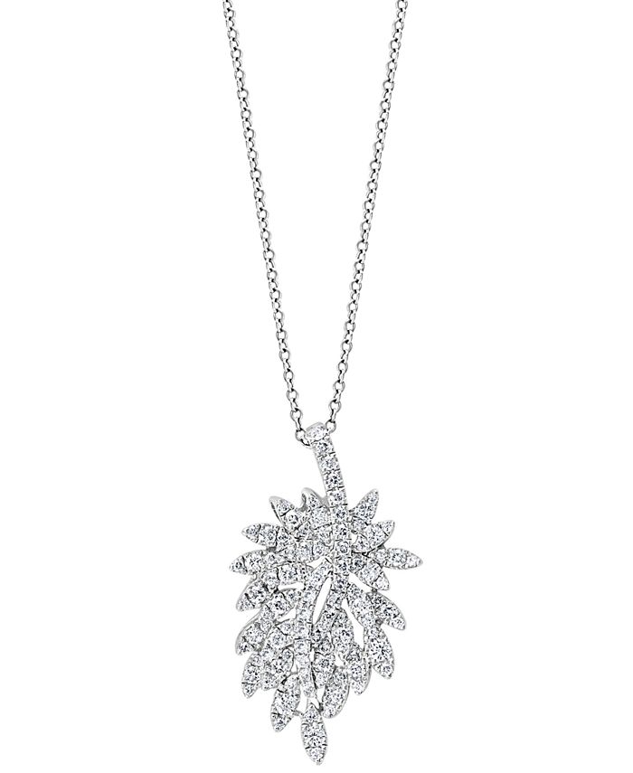 EFFY Collection - Diamond Cluster 18" Pendant Necklace (7/8 ct. t.w.) in 14k White Gold