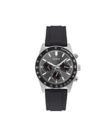 Men's Black Silicone Strap Multi-Function Watch 42mm