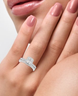 EFFY&reg; Diamond Cluster Bridal Set (1 ct. t.w.) in 14k White Gold