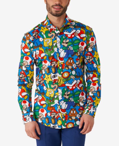 Мужская рубашка OppoSuits Super Mario Licensed Nintendo Dress Shirt, цвет: Assorted