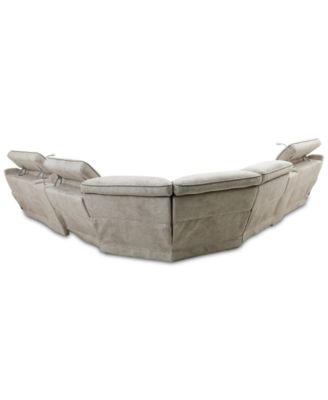 Sebaston 7-Pc. Fabric Sectional with 3 Power Motion Recliners and 2 USB Consoles, Created for Macy's