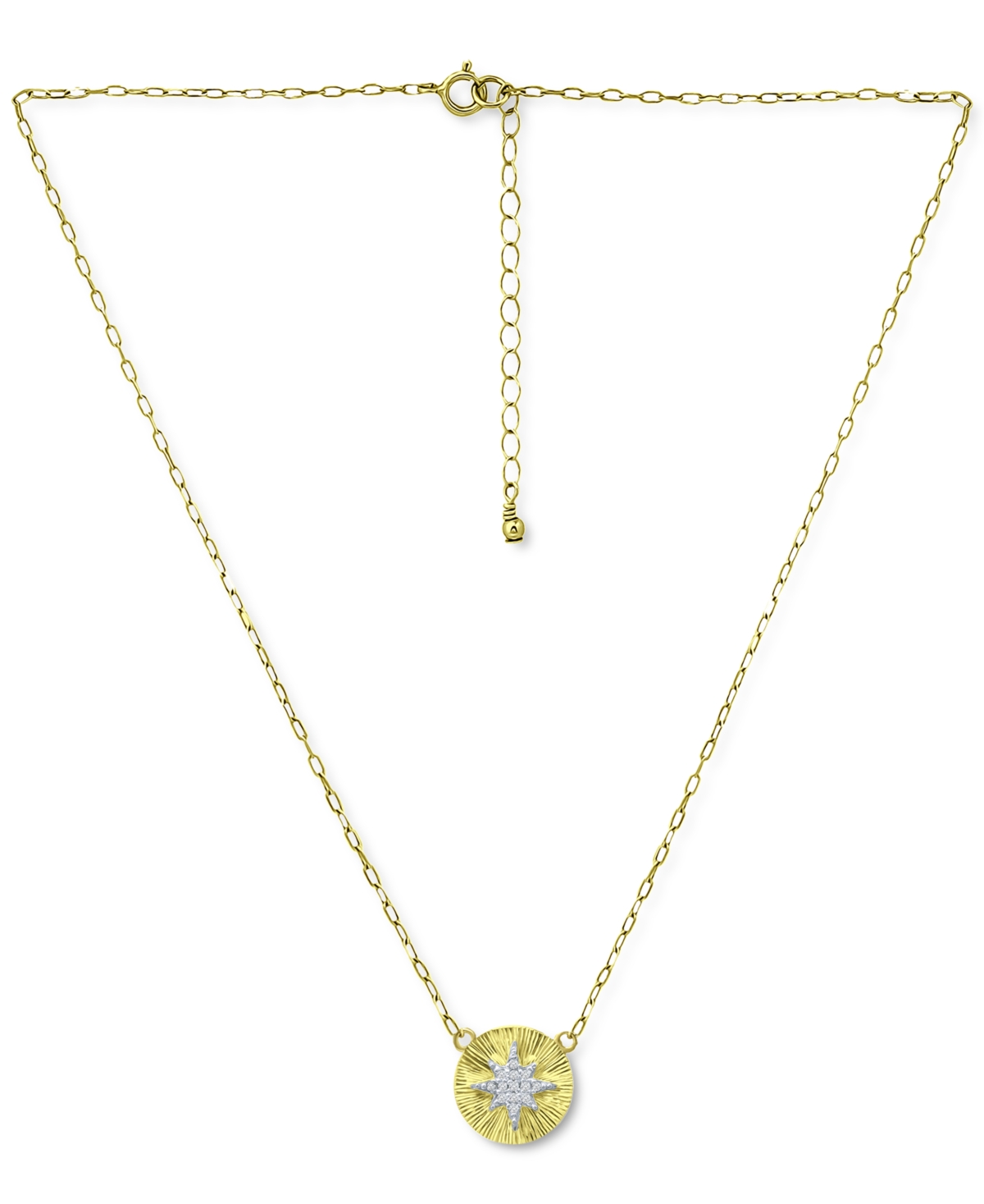 Giani Bernini Cubic Zirconia Starburst Disc Pendant Necklace, 16