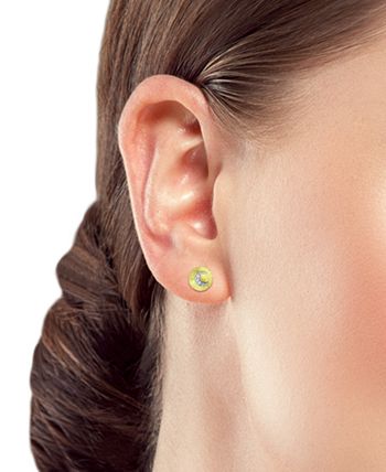 Giani Bernini - Cubic Zirconia Moon Disc Stud Earrings