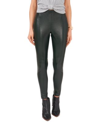 womens black leather skinny pants