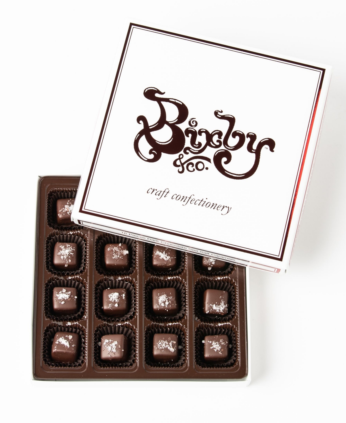 Bixby Chocolate Dark Chocolate Sea Salted Caramels Gift Box, 16 Piece