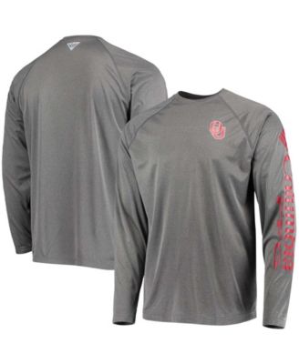 Men's Charcoal Oklahoma Sooners PFG Terminal Tackle Omni-Shade Long Sleeve T-shirt