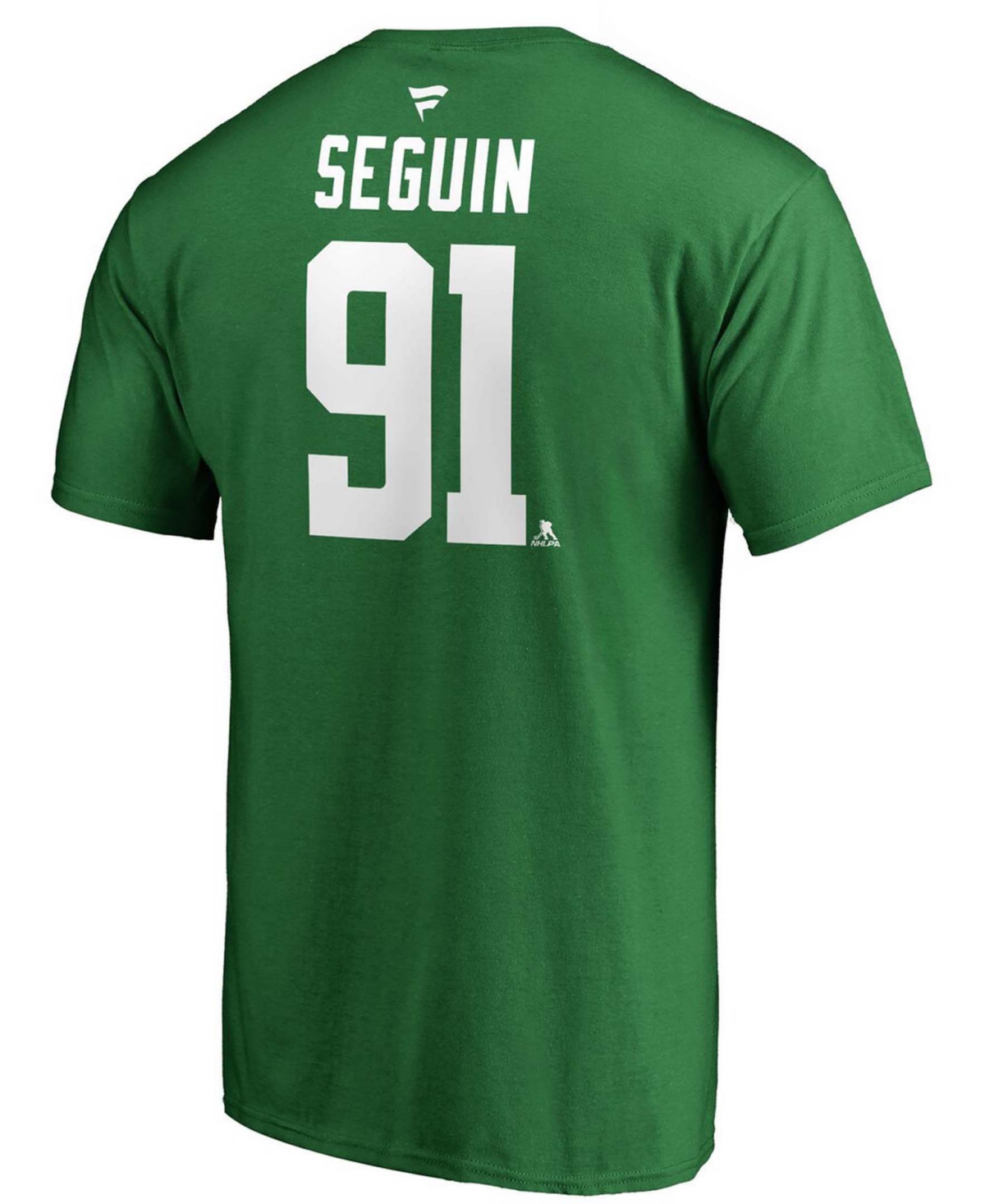 Men's Tyler SeguDallas Stars Team Authentic Stack Name and Number T-shirt - Kelly Green
