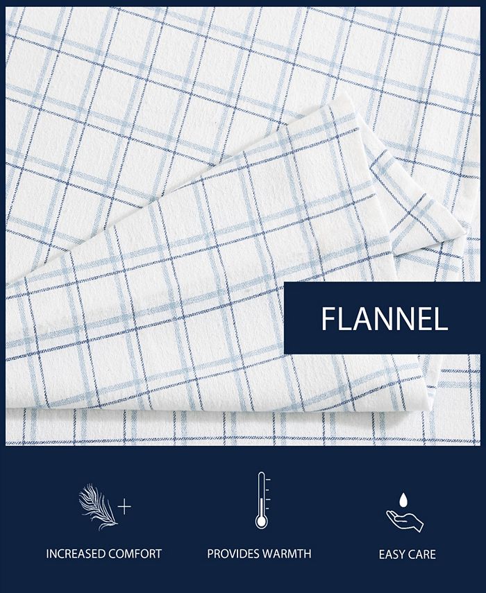 Nautica CLOSEOUT! Fleetville Cotton Flannel 4Piece Sheet Set, Full