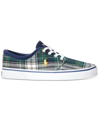 Polo Ralph Lauren Mens Faxon X Tartan Navy Plaid Lace Up Sneaker Shoes Sz 11.5 Polo Ralph Lauren Polo Ralph Lauren Mens Canvas Plaid Faxon  main image 4