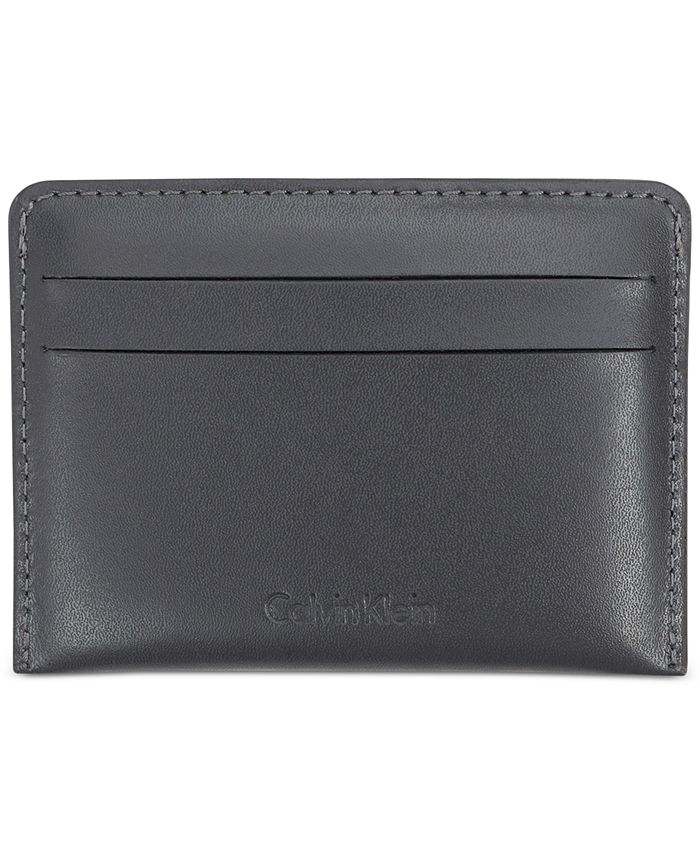Calvin Klein Men's Delfin Leather Pop Color RFID Card Case Wallet - Macy's