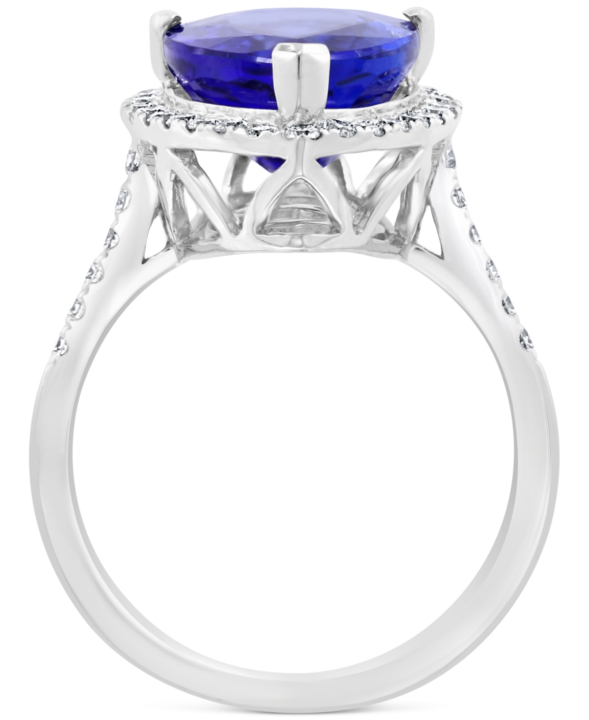 Effy(6 ct. t.w.) & Diamond (3/8 ct. t.w.) Halo Ring in 14k White Gold - Tanzanite