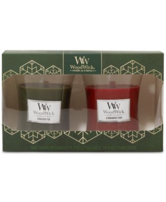 WoodWick Candle - WoodWick Holiday Gift Set of 2 Medium Candle Jars, Frasier Fir & Cinnamon Chai
