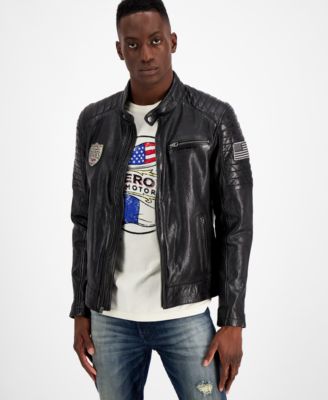 Heroes Motors - Men's Moto Leather Patch Jacket