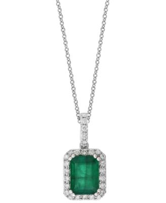 EFFY Collection - Emerald (1-3/8 ct. t.w.) and Diamond (1/4 ct. t.w.) Pendant Necklace in 14k Gold