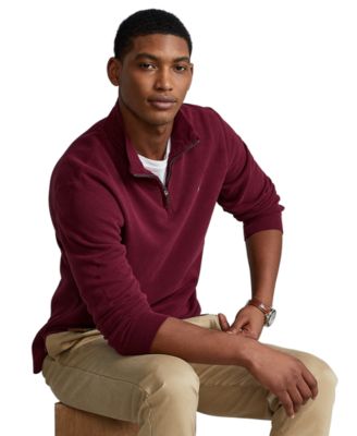 Men's Estate-Rib Cotton Quarter-Zip Sweater