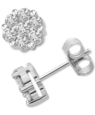 diamond cluster stud earrings macys