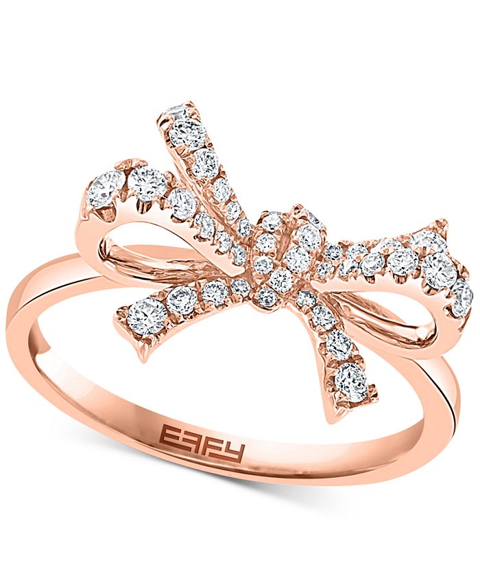 EFFY Collection EFFY® Diamond Bow Ring (3/8 ct. t.w.) in 14k Rose Gold -  Macy's