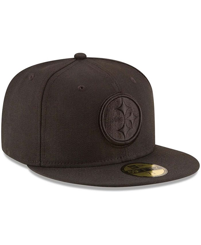 New Era Men's Pittsburgh Steelers Black on Black 59FIFTY Fitted Hat ...