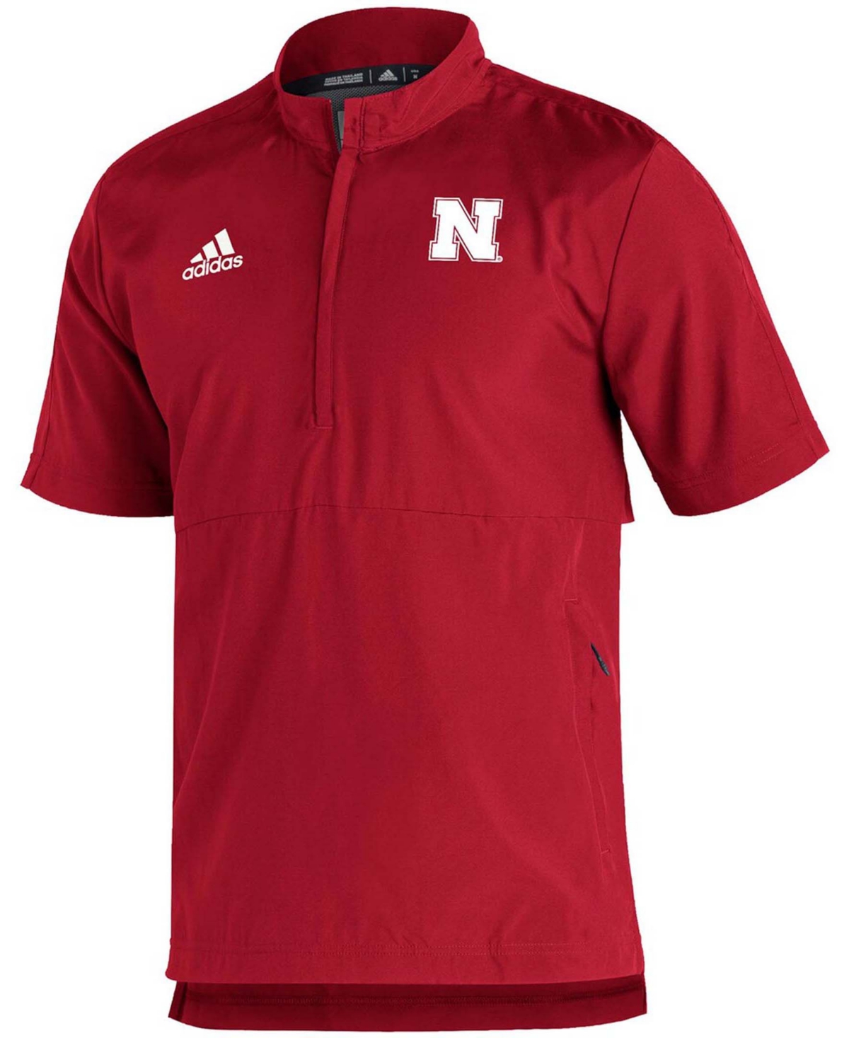 Shop Adidas Originals Men's Scarlet Nebraska Huskers 2021 Sideline Aeroready Short Sleeve Quarter-zip Jacket