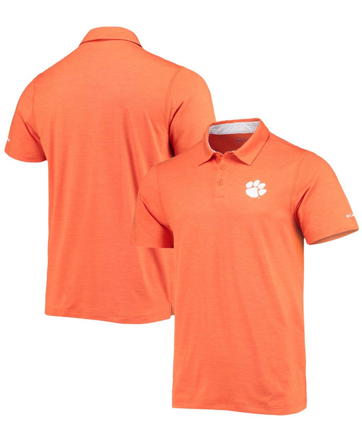 Men's Orange Clemson Tigers Tech Trail Space Dye Omni-Shade Polo - Orange