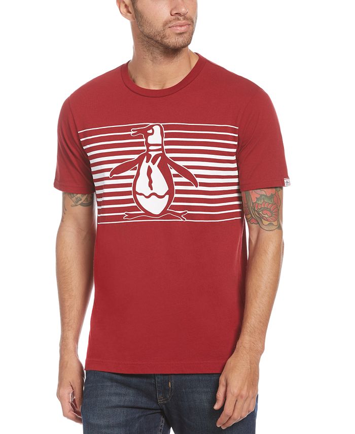 Original Penguin Men's Pete Engineered Stripe Logo Graphic T-Shirt - Macy's