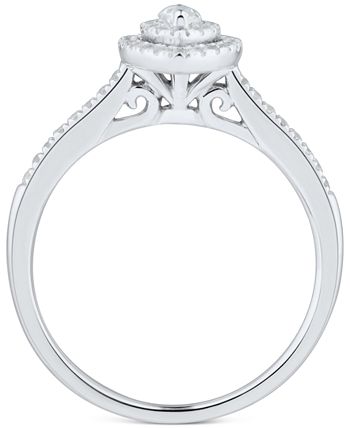Macy's - Diamond Marquise-Cut Halo Engagement Ring (1/3 ct. t.w.) in 14k White Gold